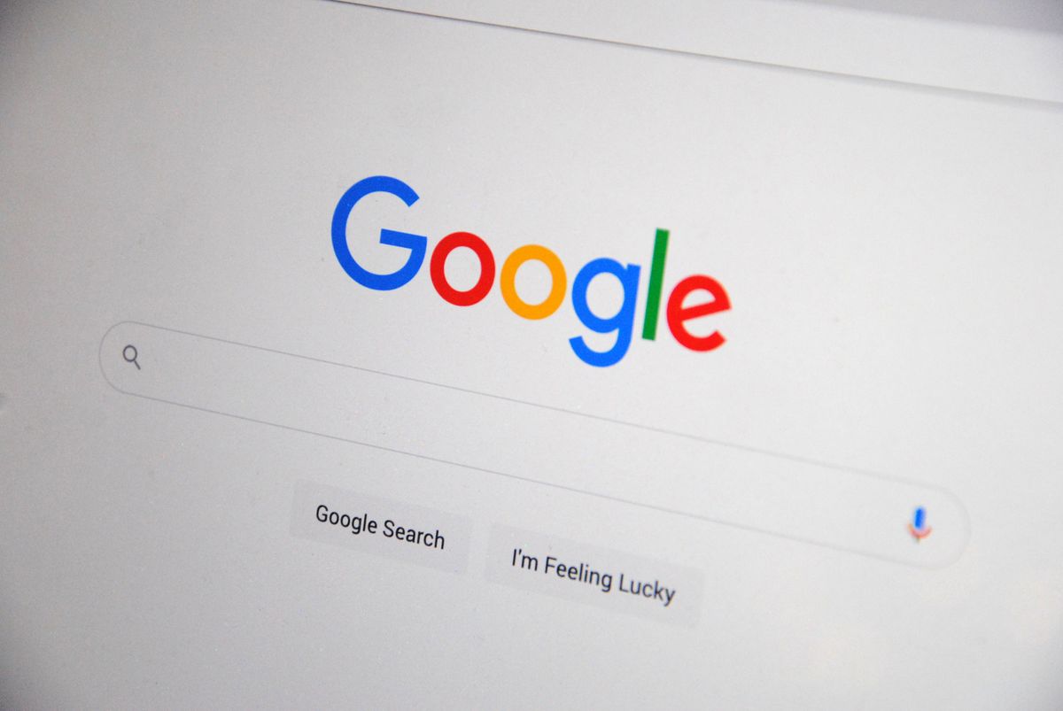 Close-up of the Google homepage with the Google Search button